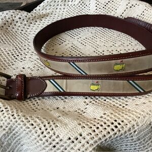 Stylish Brown and Cream Belt with Master’s Golf Motif.  Size 40.